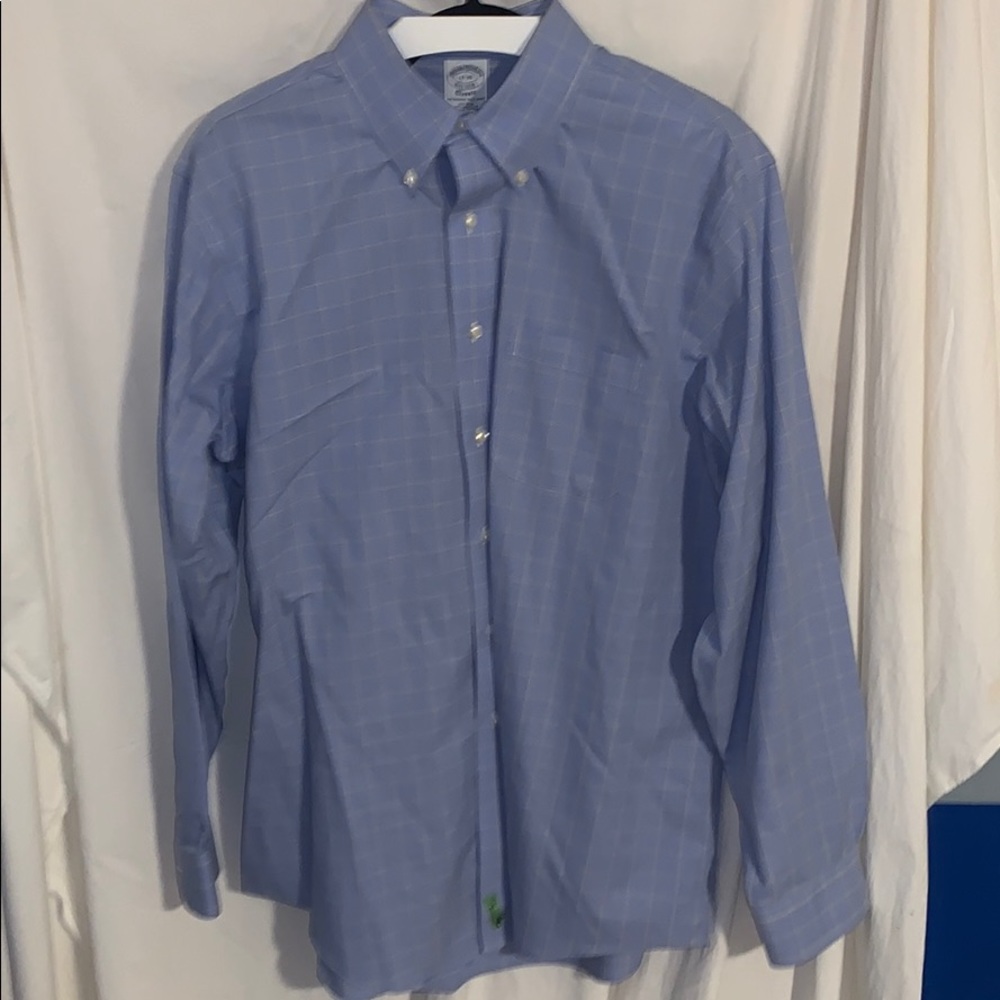 Blue/Yellow Checked Brooks Brothers Button Down 17